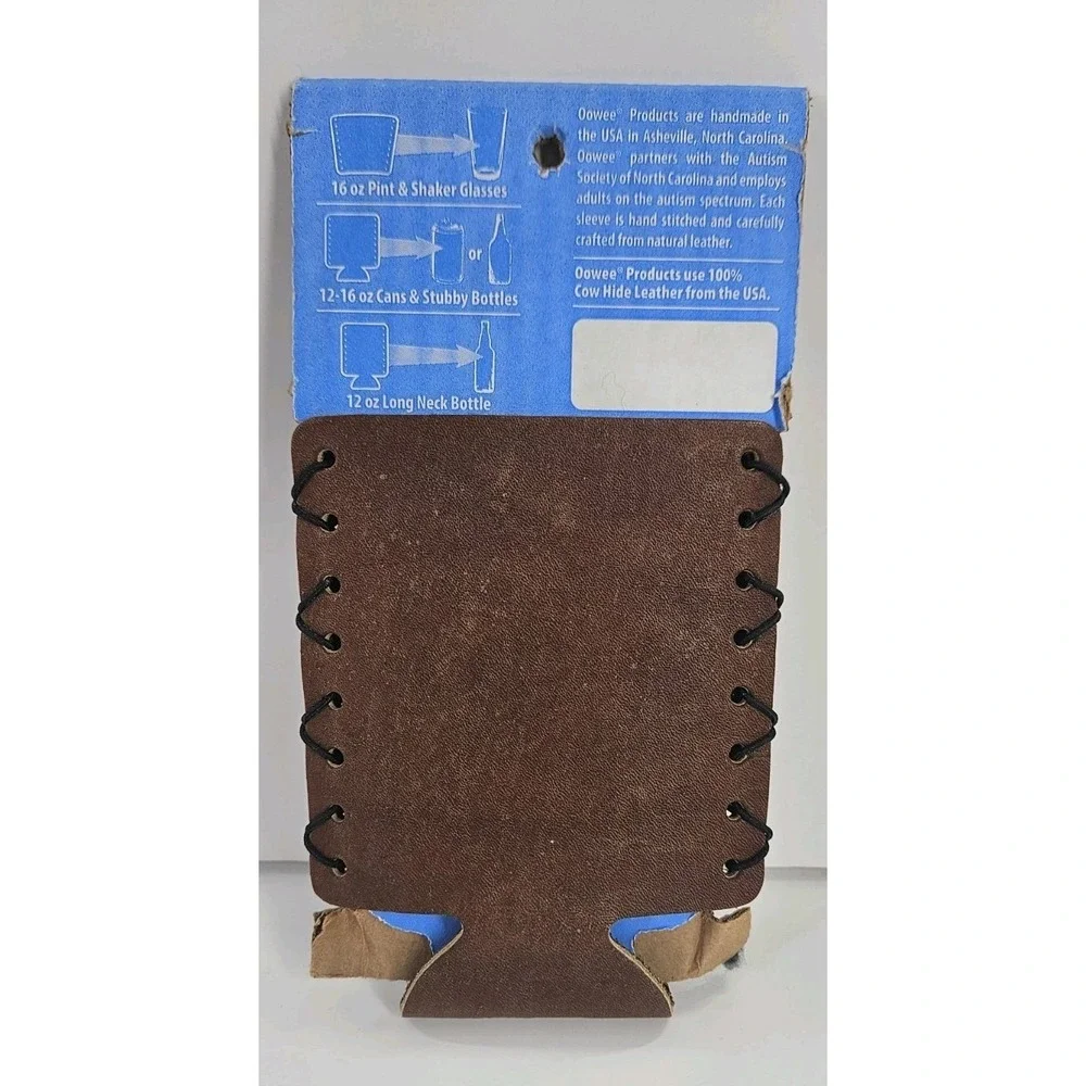 New Leather Handmade In Asheville 12oz Bottle Coozie Novelty Gift Beer Metal Pic